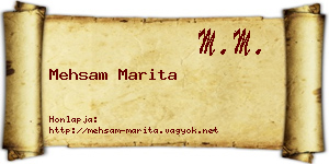 Mehsam Marita névjegykártya